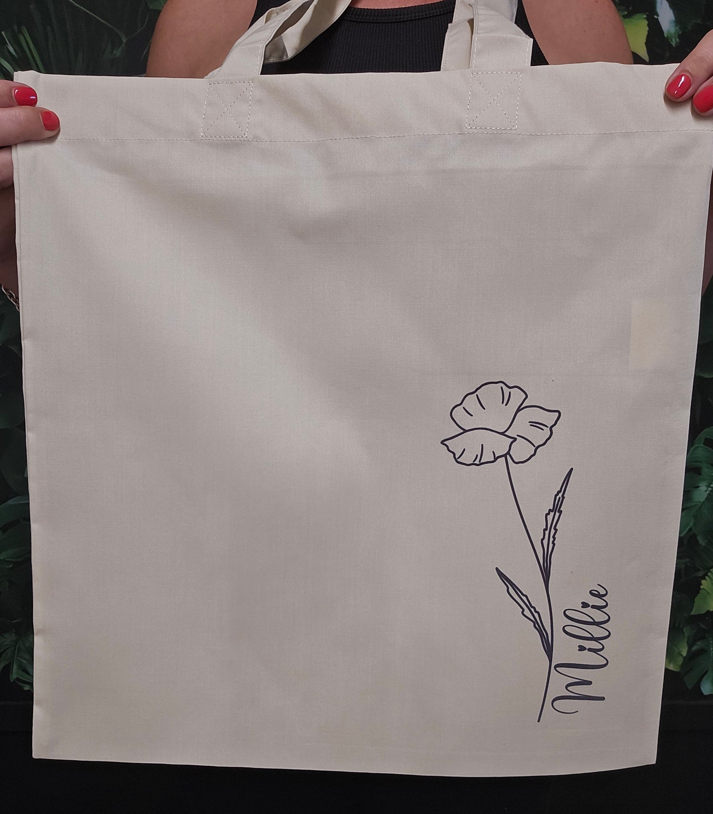 Personalised Tote Bag With Minimalist Floral Design