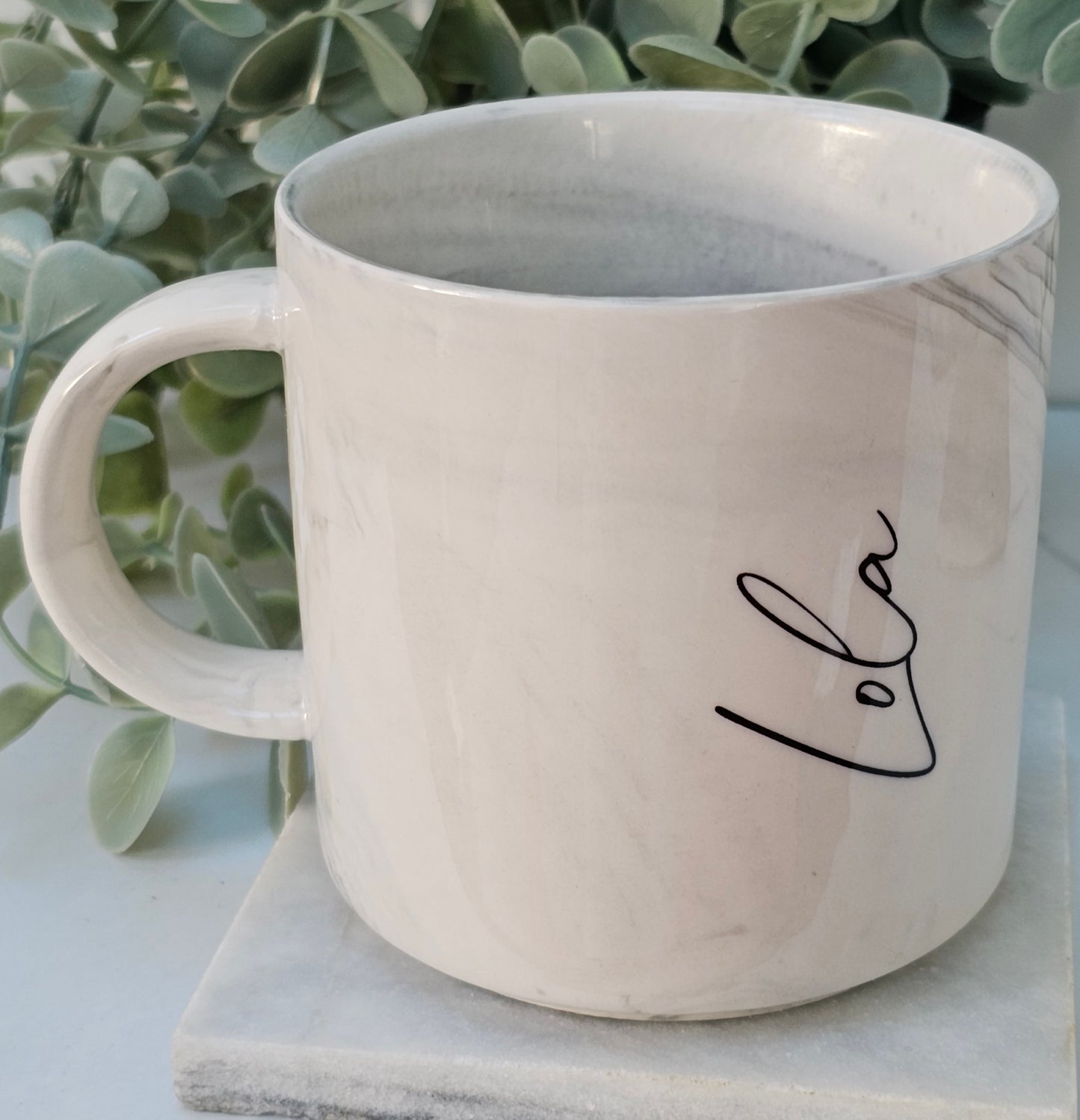 Marble effect name mugs