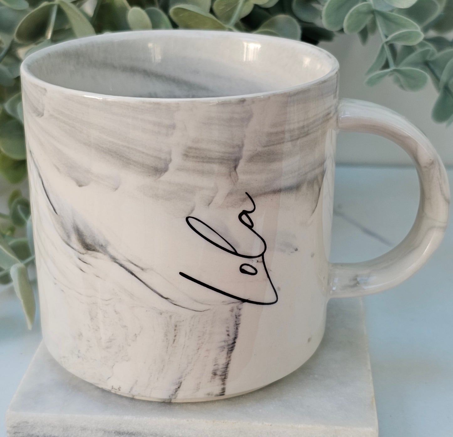Marble effect name mugs