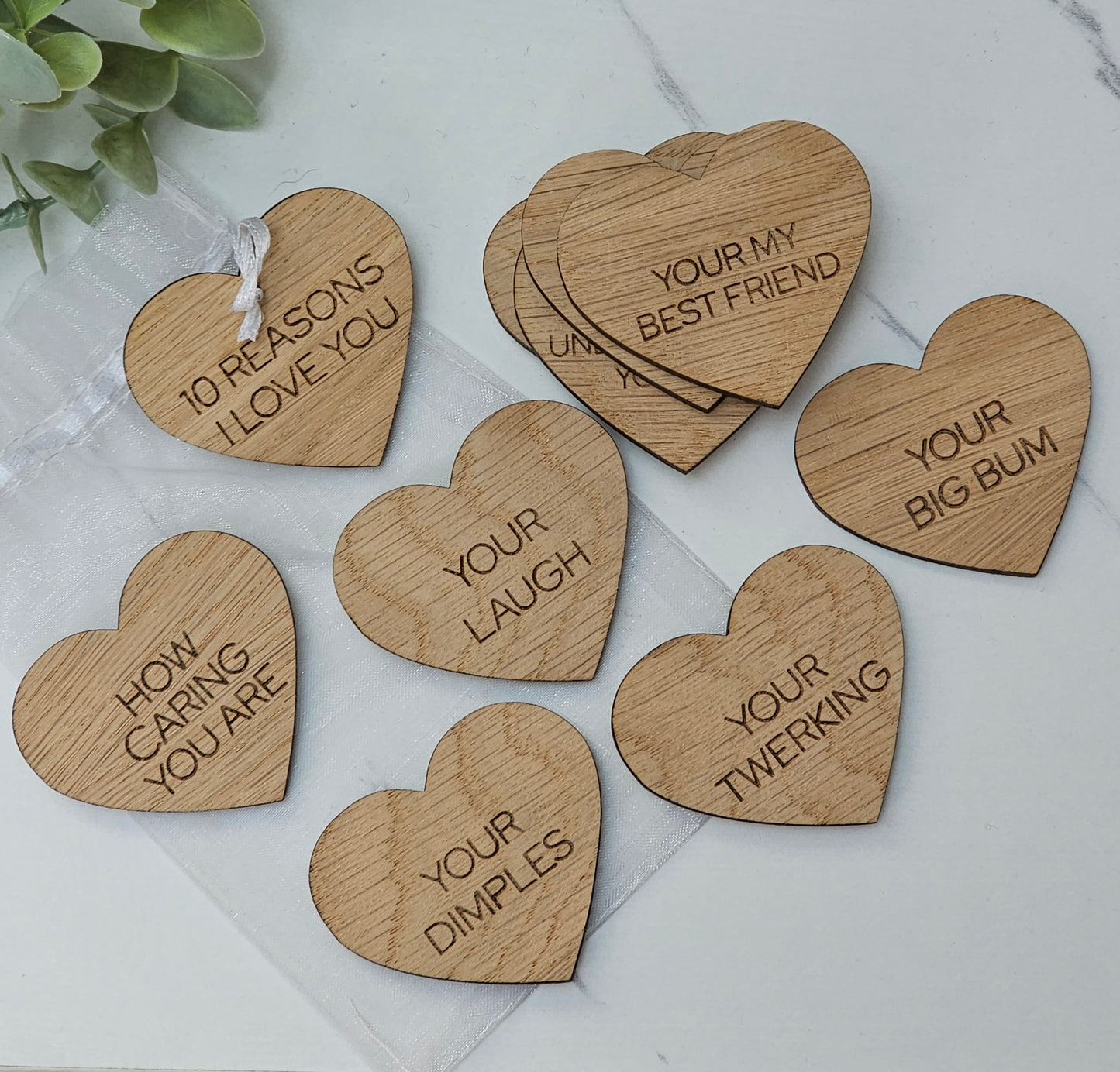10 Reasons I Love You - Wooden Hearts set