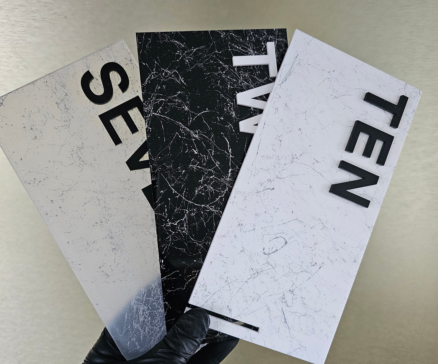 Marble effect table numbers