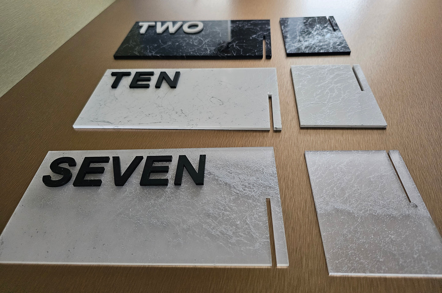 Marble effect table numbers