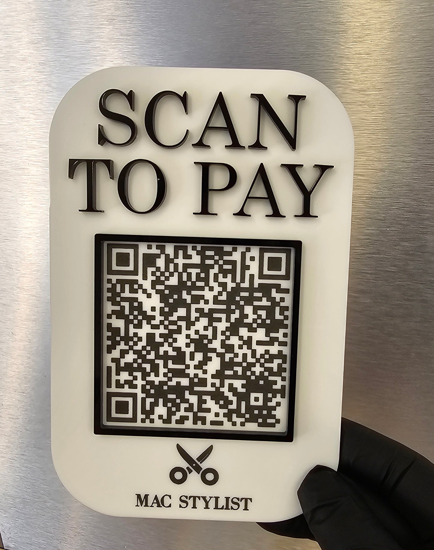 QR Scan To Pay, Acrylic Scan to pay QR sign, Scan to pay plaque, Business signage