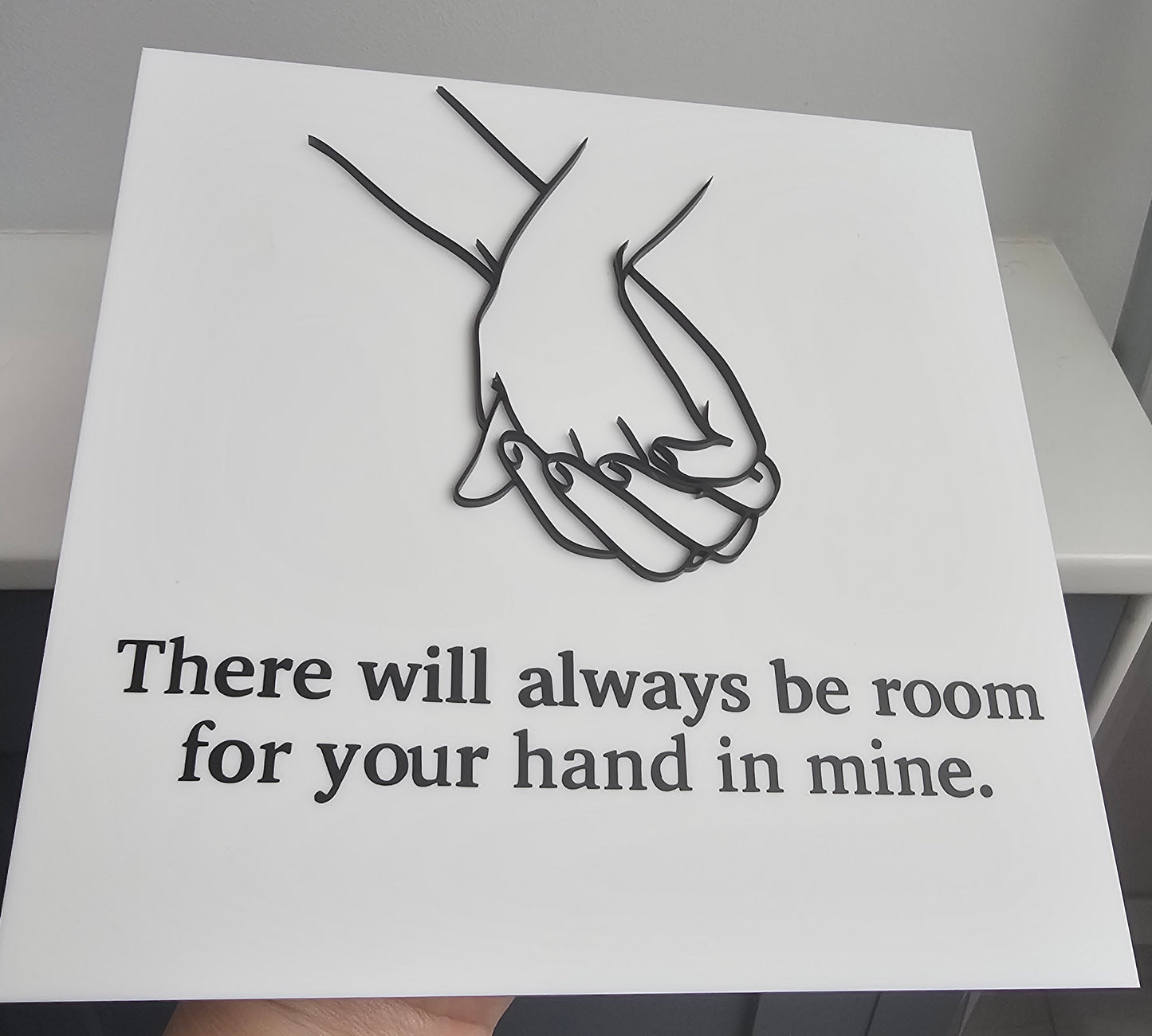 Hand In Hand Line Art Sign Framed