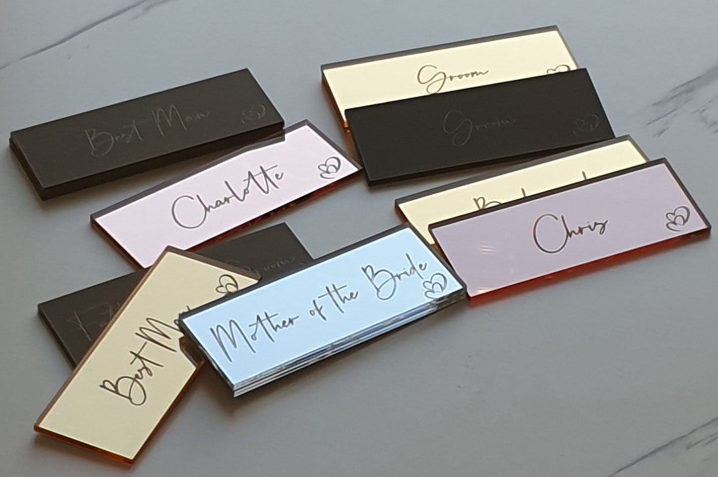 Rectangle Name Place With Small Hearts