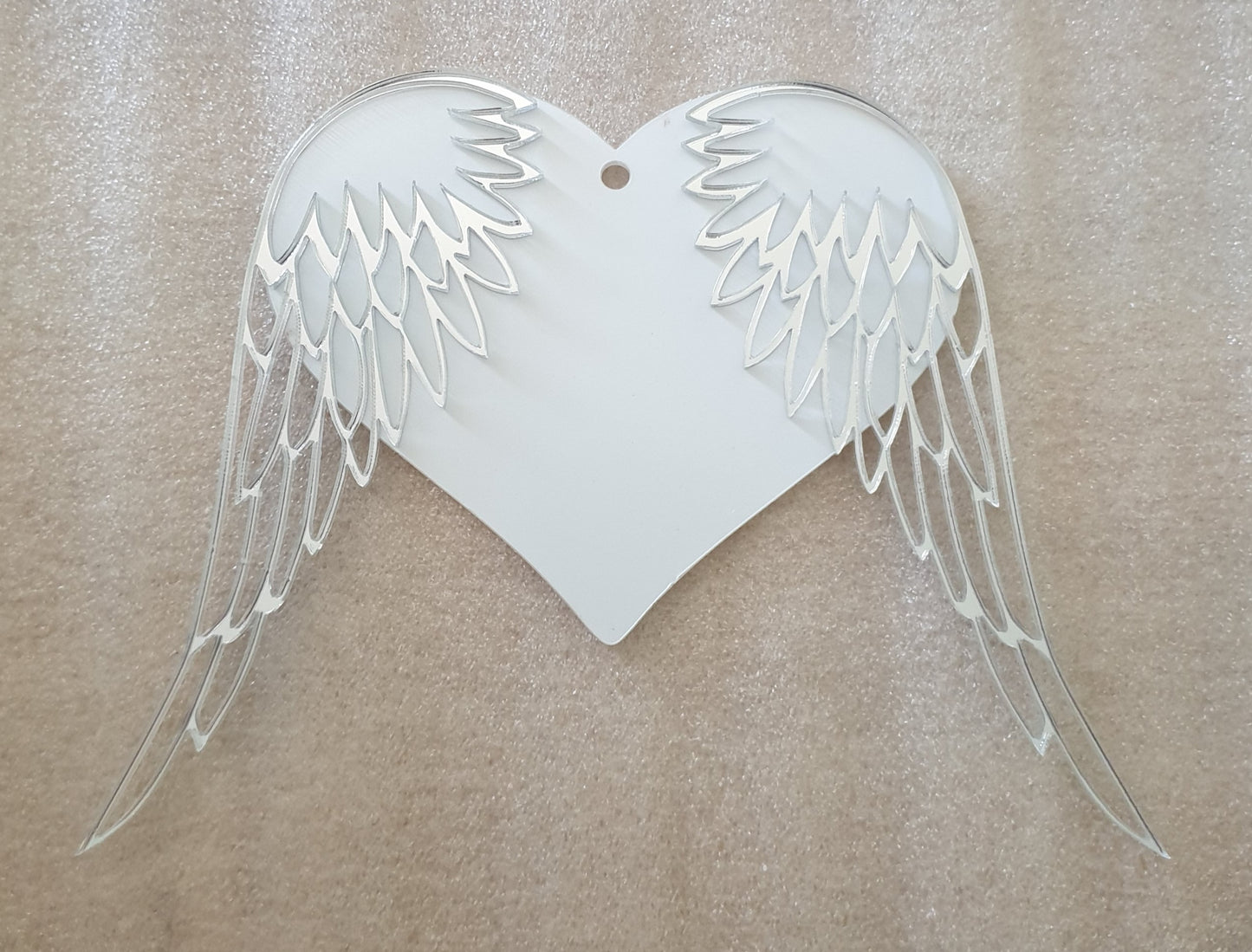 Acrylic Heart and Angel Wings