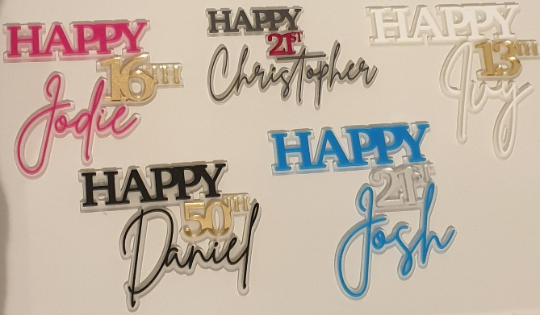 Double Layered Birthday Cake Topper