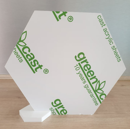 Acrylic Hexagon Blank With Hexagon Base