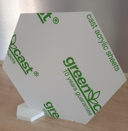 Acrylic Hexagon Blank With Hexagon Base