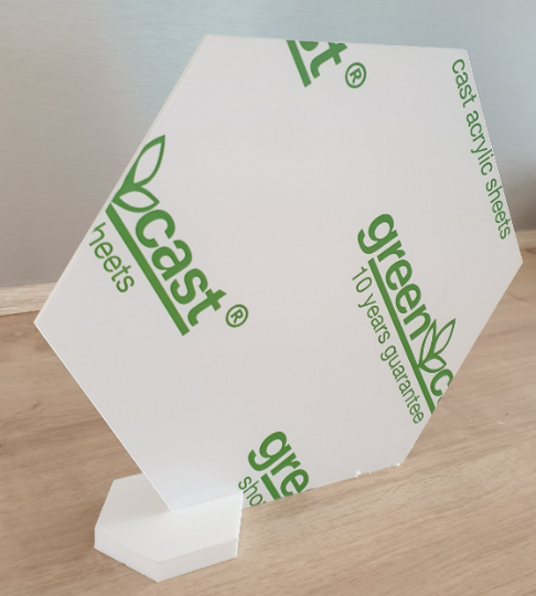 Acrylic Hexagon Blank With Hexagon Base