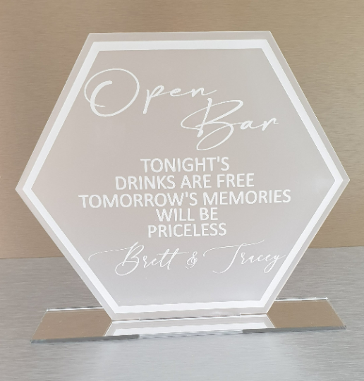 Hexagon Open Bar Sign