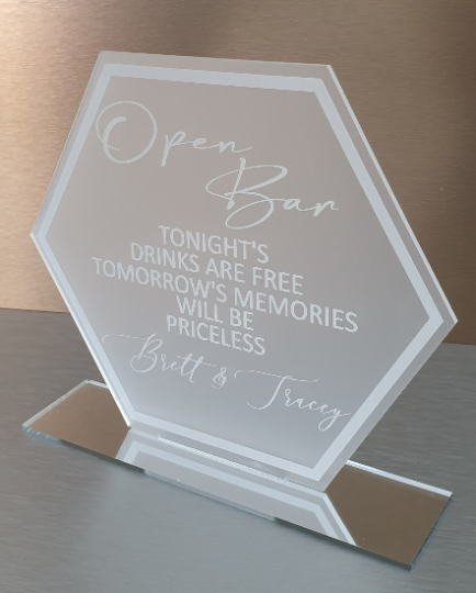 Hexagon Open Bar Sign