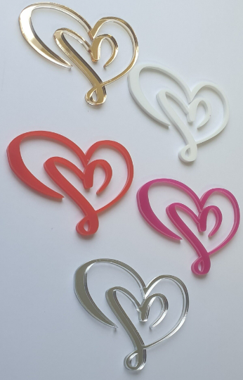 Acrylic Swirly Heart Charm