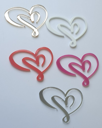 Acrylic Swirly Heart Charm
