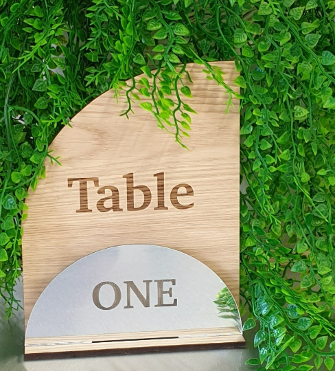 Wooden Arched Table Number