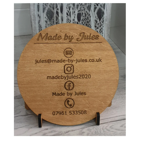 Round Wooden Social Media Sign