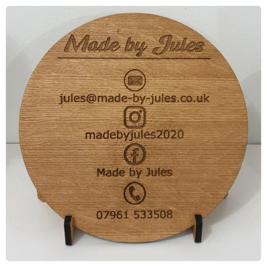 Round Wooden Social Media Sign