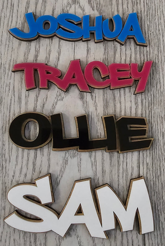 Double Layered Name Charms