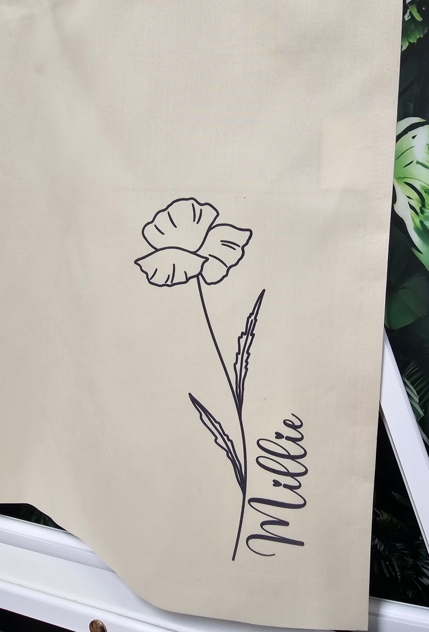 Personalised Tote Bag With Minimalist Floral Design