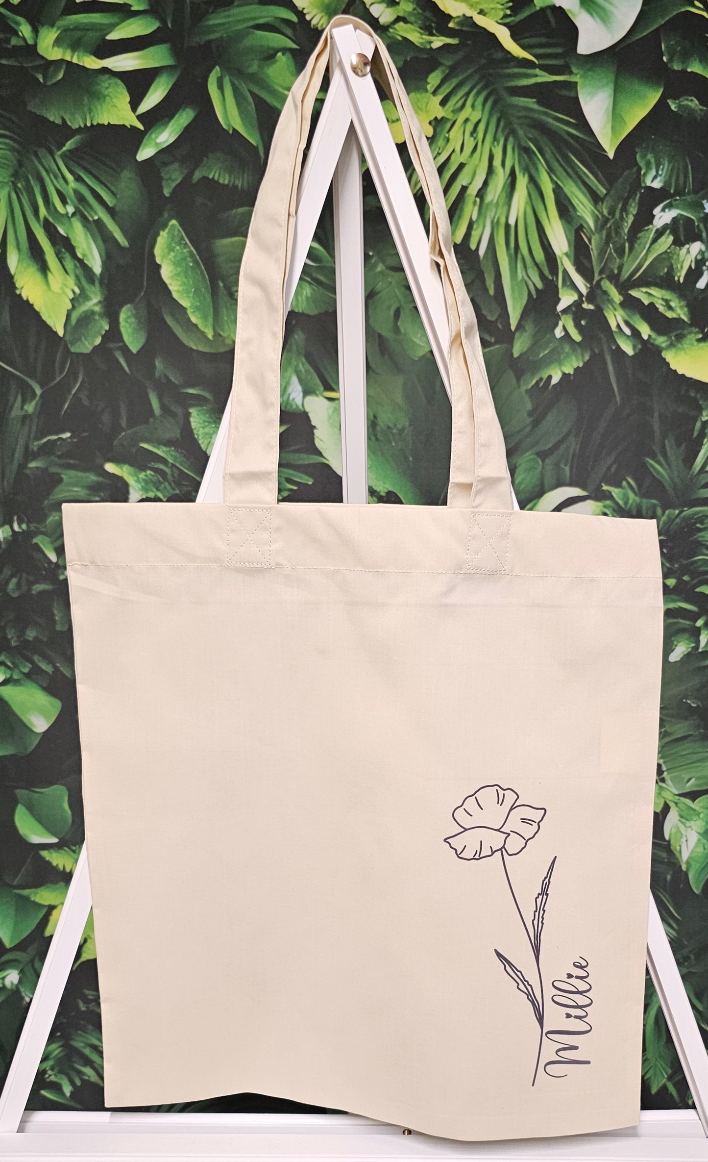 Personalised Tote Bag With Minimalist Floral Design