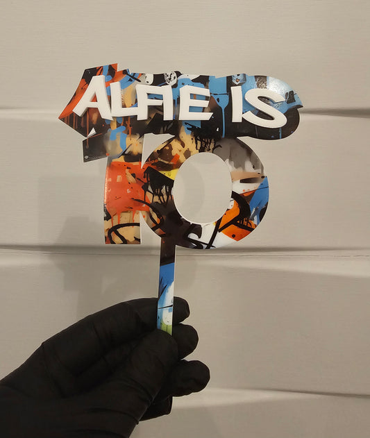 Personalised Graffiti Style Cake Topper
