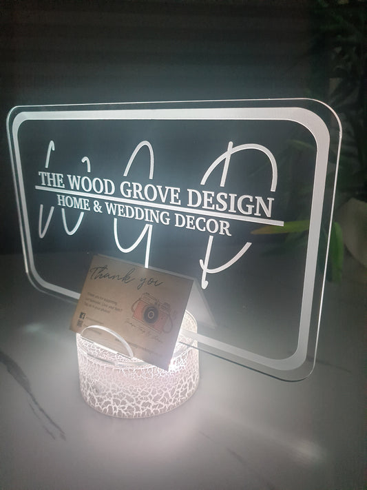 Company LED Sign With Card Holder