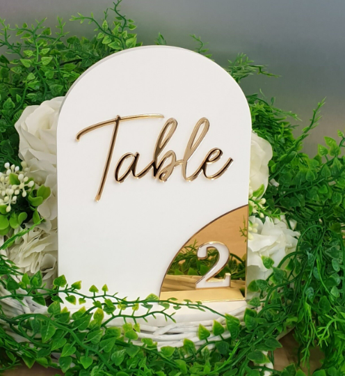 Luxury Arch Acrylic Table Number