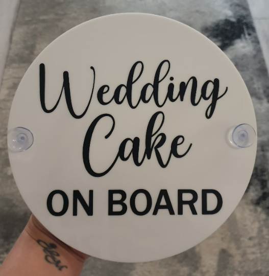 Wedding Cake On Board Sign