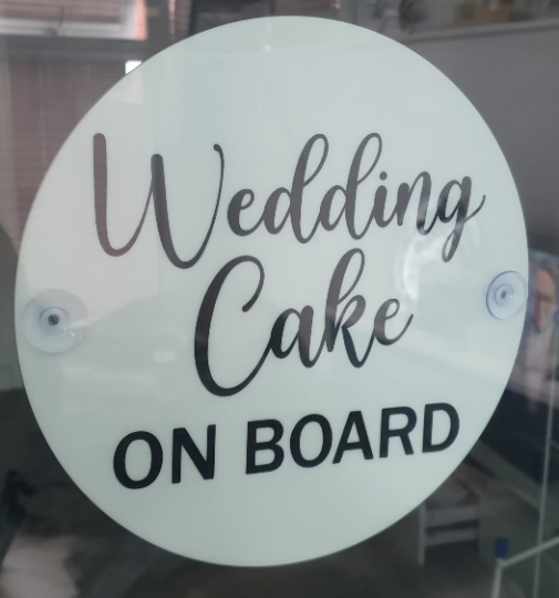 Wedding Cake On Board Sign
