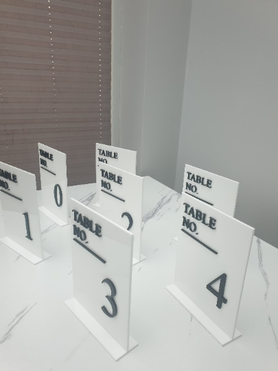 3D Effect Table Number Signs