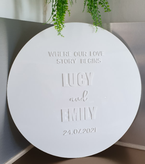 Large Round Acrylic Welcome Sign