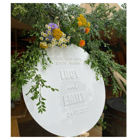 Large Round Acrylic Welcome Sign