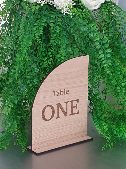 Plain Wooden Arch Table Number