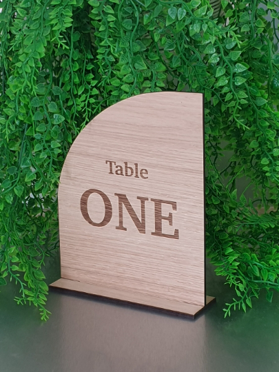 Plain Wooden Arch Table Number