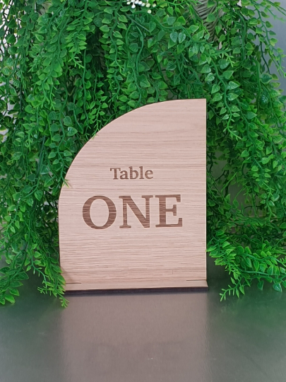 Plain Wooden Arch Table Number