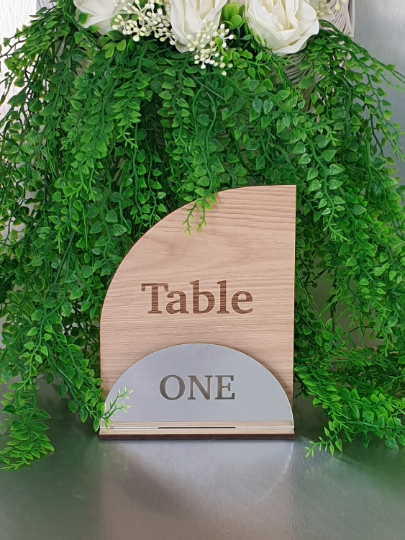 Wooden Arched Table Number