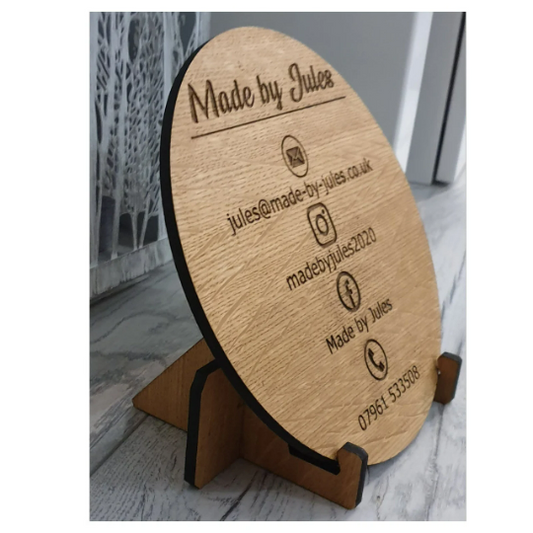 Round Wooden Social Media Sign